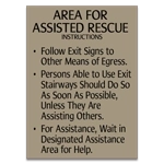 Area of Assisted Rescue Instructions Sign