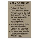 Area of Refuge Instructions Sign