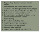 Atlanta, Georgia Pool Rules Sign