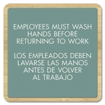 Employees Must Wash Hands... with Spanish