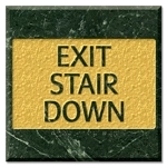 "Exit Stair Down" Egress Sign - CA Compliant