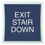 'Exit Stair Down' Egress Sign - CA Compliant