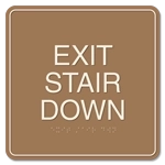 "Exit Stair Down" Egress Sign - CA Compliant