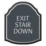 "Exit Stair Down" Egress Sign - CA Compliant