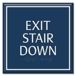 "Exit Stair Down" Egress Sign - CA Compliant