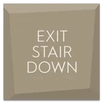 "Exit Stair Down" Egress Sign - CA Compliant