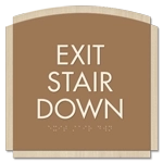 "Exit Stair Down" Egress Sign - CA Compliant