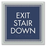 "Exit Stair Down" Egress Sign - CA Compliant