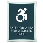 Exterior Area for Assisted Rescue Sign - Dynamic ISA Symbol