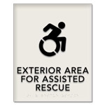 Exterior Area for Assisted Rescue Sign - Dynamic ISA Symbol
