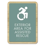 Exterior Area for Assisted Rescue Sign - Dynamic ISA Symbol