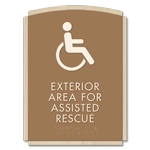 Exterior Area for Assisted Rescue Sign - ISA Symbol