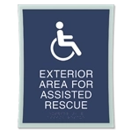 Exterior Area for Assisted Rescue Sign - ISA Symbol