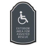 Exterior Area for Assisted Rescue Sign - ISA Symbol