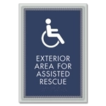 Exterior Area for Assisted Rescue Sign - ISA Symbol