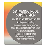 Front Desk Pool Supervision Sign - NJ Compliant