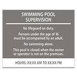 Guest Room Pool Supervision Sign - NJ Compliant