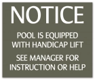 Illinois Handicap Lift Pool/Spa Sign