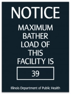Illinois Maximum Bather Load Pool & Spa Sign