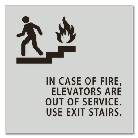 In Case of Fire, Elevators Are Out of Service... w/No Braille