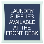 Laundry Supplies Available at the Front Desk