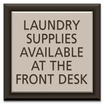 Laundry Supplies Available at the Front Desk