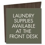 Laundry Supplies Available at the Front Desk