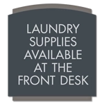 Laundry Supplies Available at the Front Desk