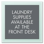 Laundry Supplies Available at the Front Desk