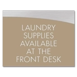 Laundry Supplies Available at the Front Desk