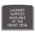 Laundry Supplies Available at the Front Desk