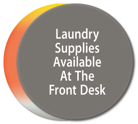 "Laundry Supplies... Front Desk" Informational Sign
