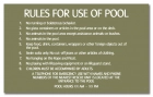 Mobile County, Alabama Pool Rules Sign