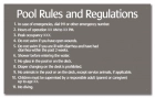 Montgomery County, Alabama Pool Rules and Regulations Sign