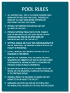 Nevada Pool Rules Sign