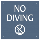 No Diving Sign with Symbol