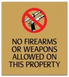 No Weapons Allowed - Sign