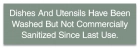 Not Commercially Sanitized Sign - Alabama Compliant