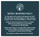 'Notice: Weapons Policy' Sign w/Symbol - FL Compliant - Acrylic Version