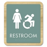 Restroom Sign w/Female & Dynamic ISA Symbols