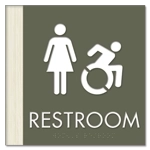 Restroom Sign w/Female & Dynamic ISA Symbols