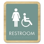 Restroom Sign w/ Female & ISA Symbols