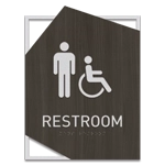 Restroom Sign w/Male & ISA Symbols