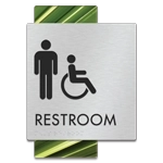 Restroom Sign w/Male & ISA Symbols