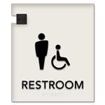 Restroom Sign w/Male & ISA Symbols