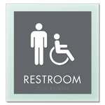 Restroom Sign w/Male & ISA Symbols