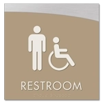 Restroom Sign w/Male & ISA Symbols