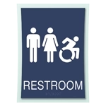 Restroom Sign w/Unisex & Dynamic ISA Symbols