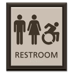 Restroom Sign w/Unisex & Dynamic ISA Symbols
