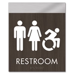 Restroom Sign w/Unisex & Dynamic ISA Symbols